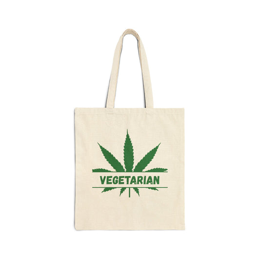 Eco-Friendly Shopping Bag - "Vegetarian" Canvas Tote Bag