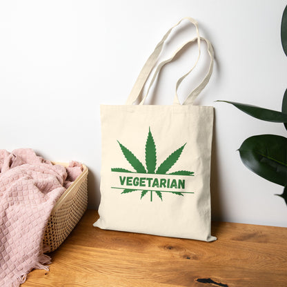 Eco-Friendly Shopping Bag - "Vegetarian" Canvas Tote Bag